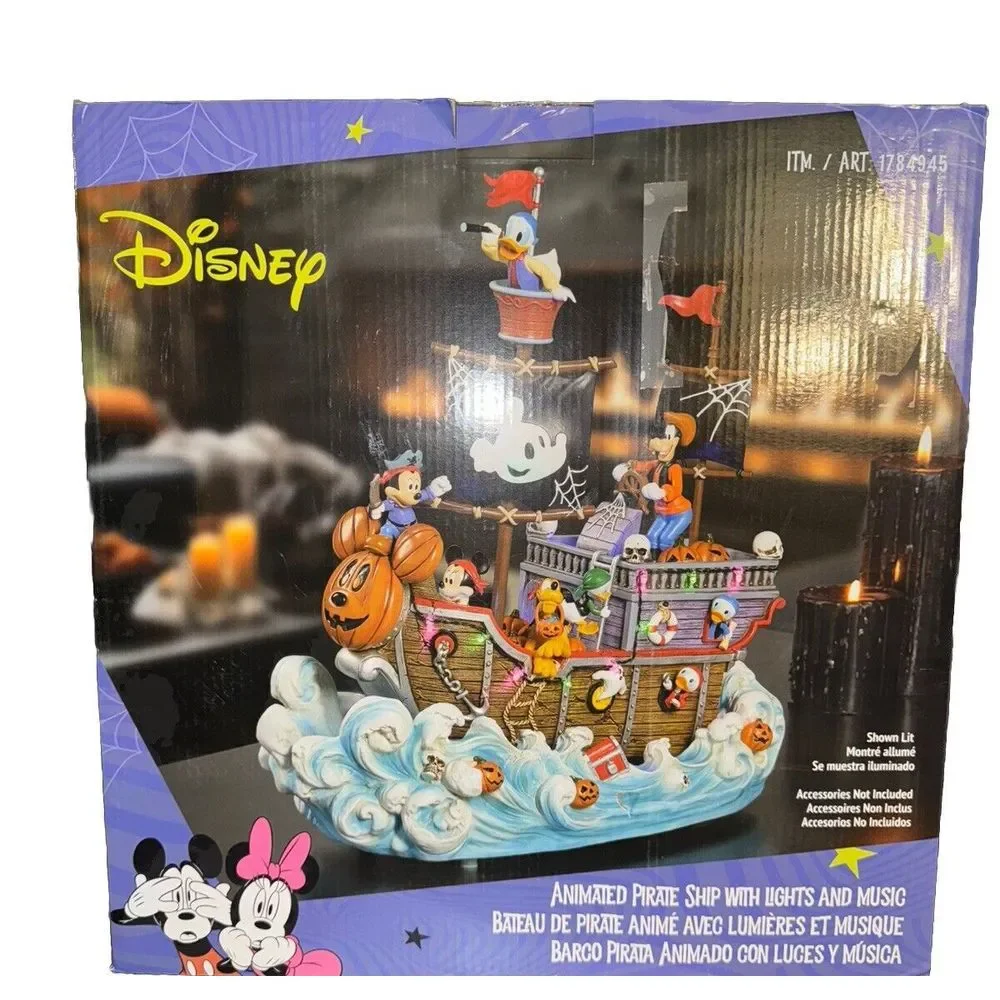 Disney Halloween Animated Pirate Ship with Lights And Music Mickey Mouse